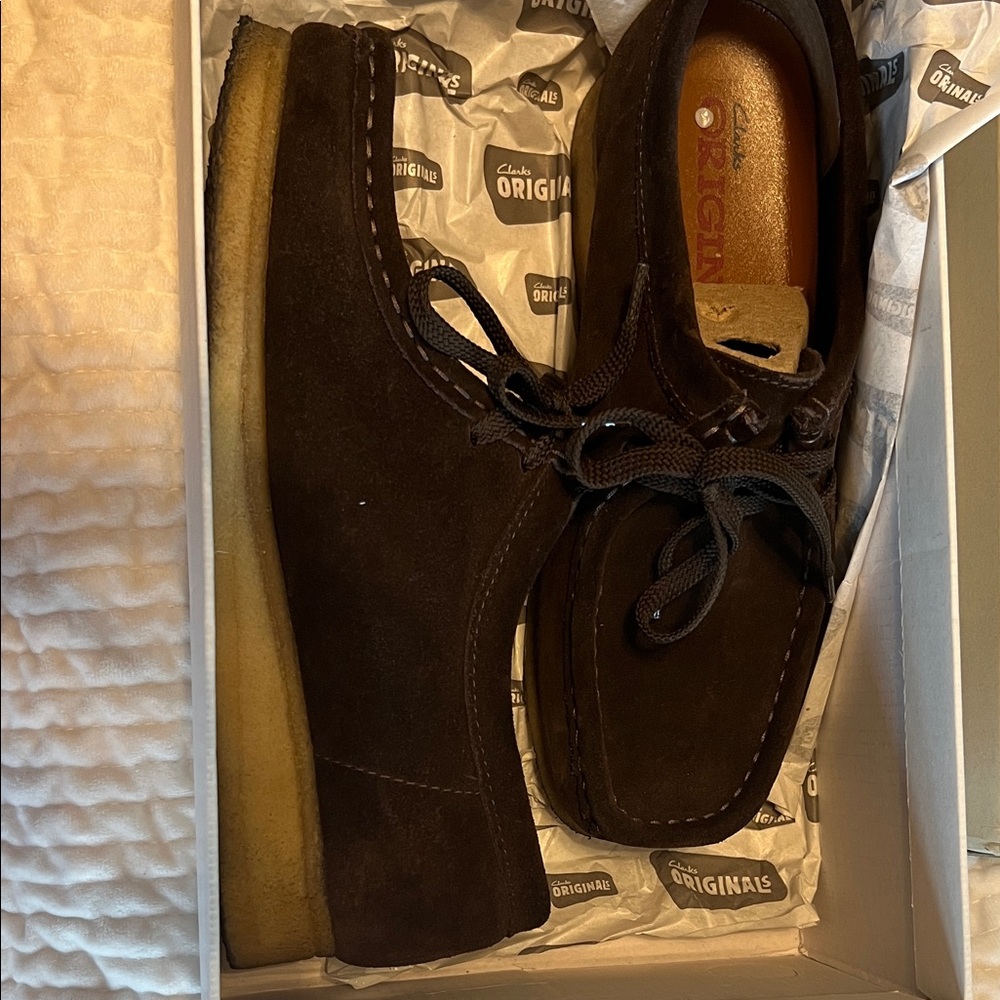 Clarks Dark Brown Suede Loafers